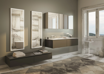 EMOTION - Single wall-mounted wooden vanity unit by MOMA Design - view 3